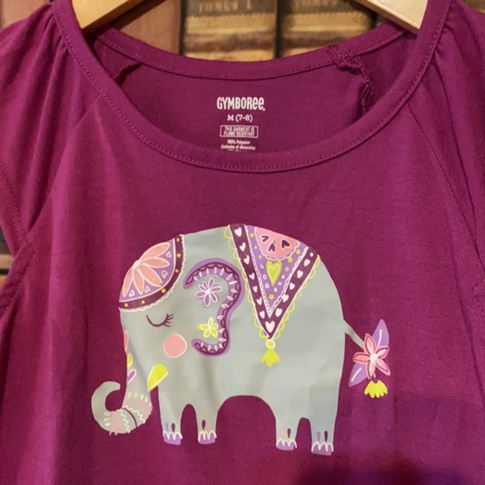 Rare Gymboree Lucky Elephant Embellished Tank Top Girls Size 7/8 Purple
